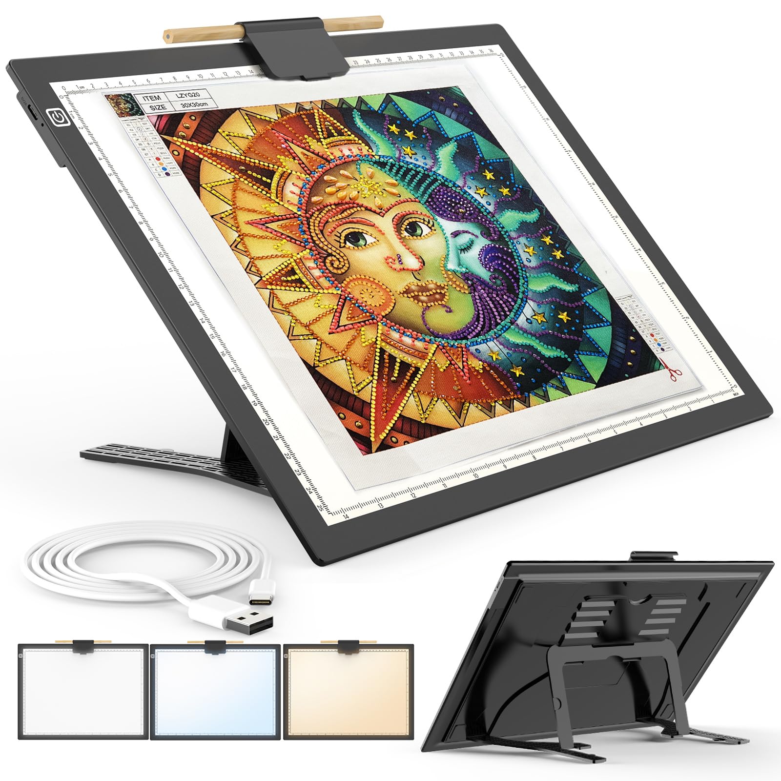 A3-D40 トレーシングライトパッド Amazon.com: A3 Light Board for Diamond Painting, Rechargeable